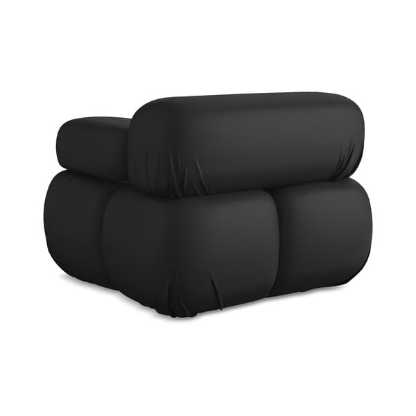 Crna modularna sjedeća garnitura od imitacije kože (s desnim kutom) Lokua – Makamii-image-4