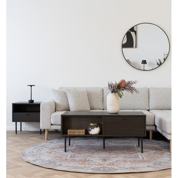 Tamno smeđi stolić za kavu u dekoru hrasta 50x100 cm Kyoto – House Nordic-image-1