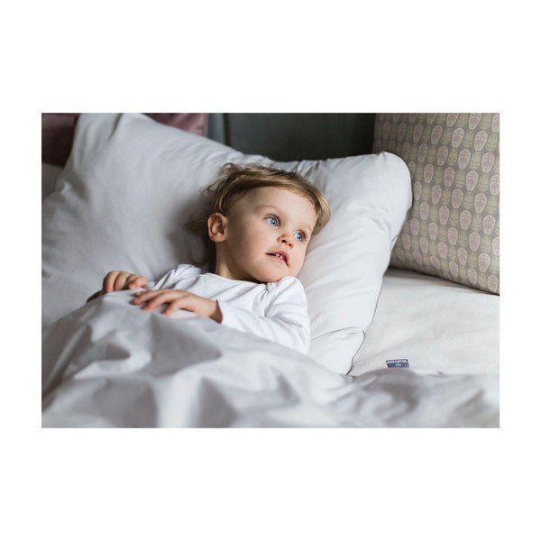 Svijetlo siva navlaka za poplun za krevet za jednu osobu od egipatskog pamuka 155x200 cm Perla – WeLoveBeds-image-1