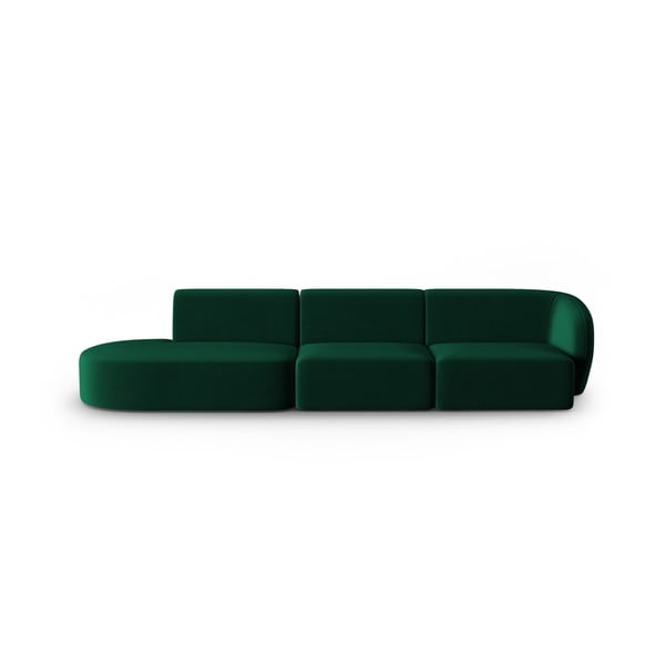 Zelena baršunasti sofa s desnim kutom 311 cm Paolo – Milo Casa