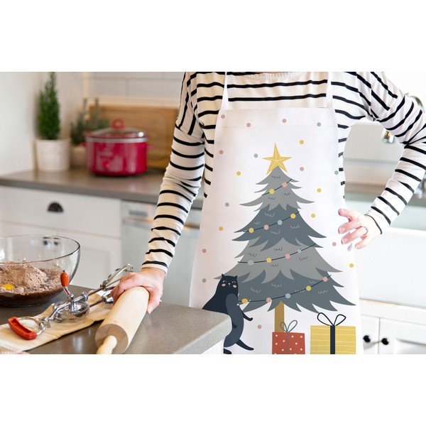 Pamučna pregača s božićnim motivom Crazy Cat Xmas – Butter Kings-image-1