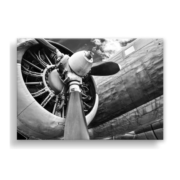 Slika Styler Canvas Silver Uno Plane, 85 x 113 cm