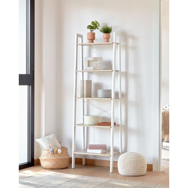 Bijeli/u prirodnoj boji regal u dekoru hrasta 56x172x32 cm Aarhus – Kave Home-image-1