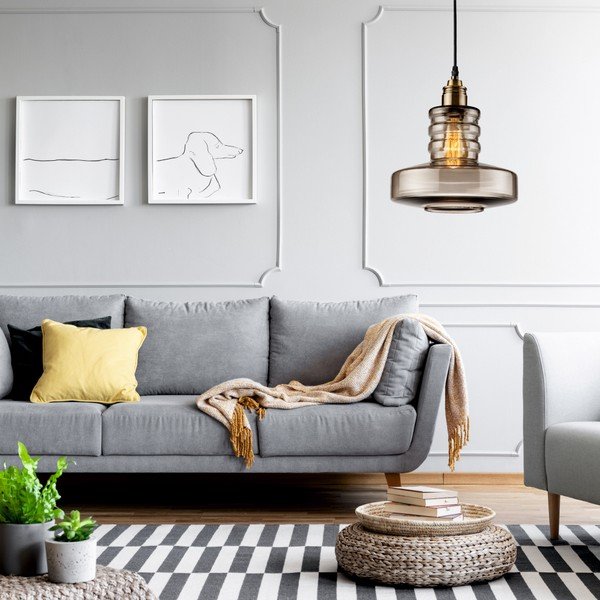 Staklena viseća svjetiljka u sivoj boji Lamkur Pendant-image-1