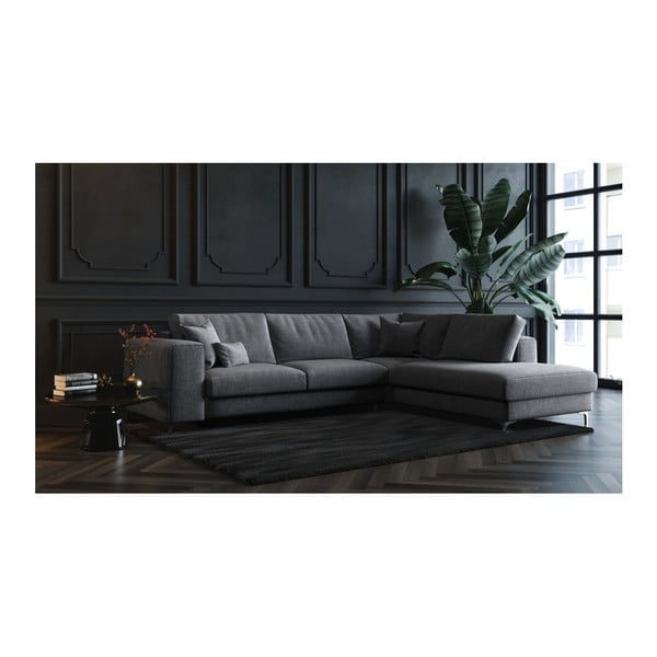 Kutna garnitura na razvlačenje Tamnosivi Devichy Rothe, desni kut-image-4