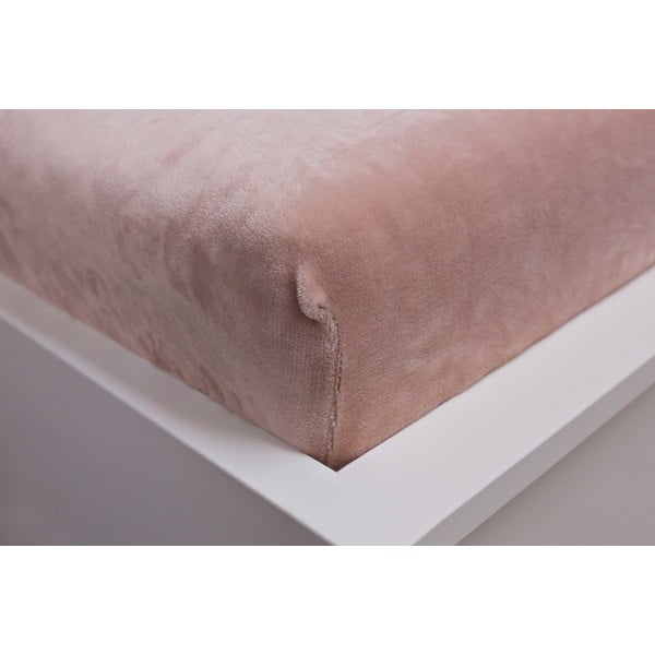 Smeđa plahta s gumom od mikropliša 180x200 cm – Jerry Fabrics