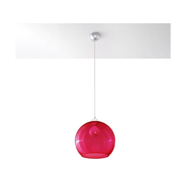 Crvena viseća svjetiljka sa staklenim sjenilom ø 30 cm Bilbao – Nice Lamps