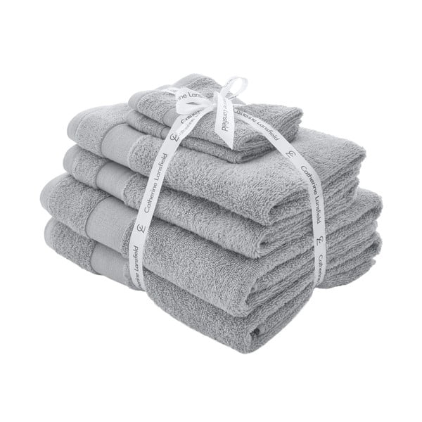 Svijetlo sivi pamučni set ručnika 6 kom od frotira Anti-Bacterial – Catherine Lansfield