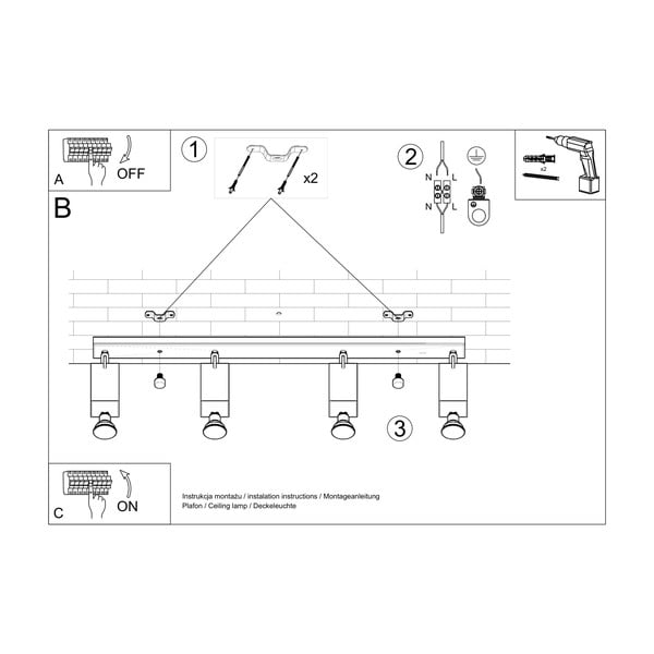 Bijela stropna svjetiljka Sollux Toscana-image-4