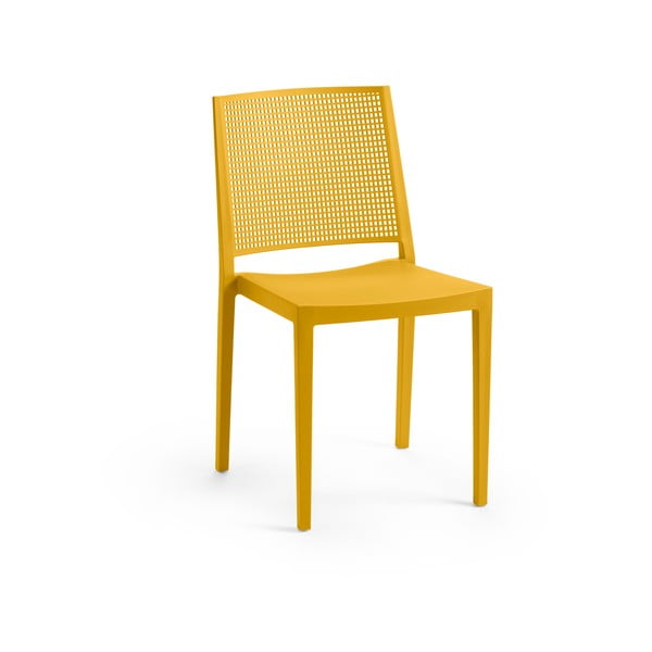 Žuta  plastična vrtna stolica Grid – Rojaplast