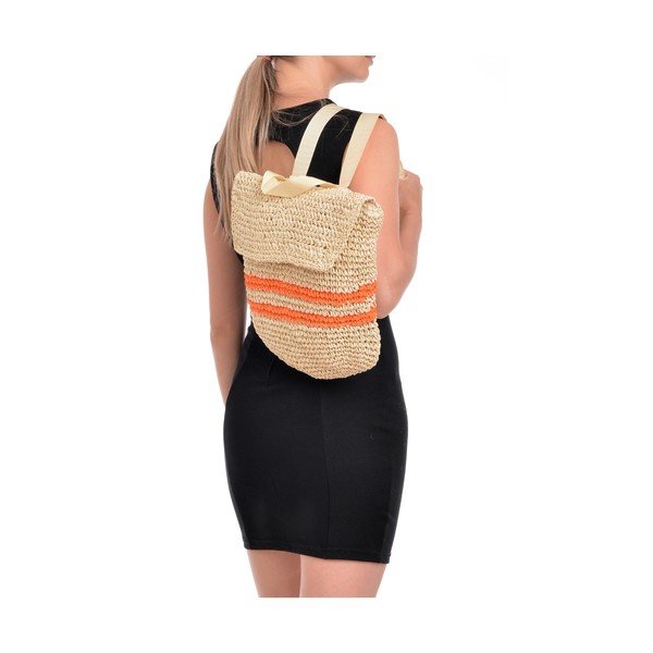 Ženski slamnati ruksak Mangotti Bags Orange-image-2