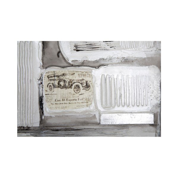 Ručno oslikana zidna slika Maura Ferrettija Dipinto Su Tela Srebrni potez, 150 x 50 cm-image-1