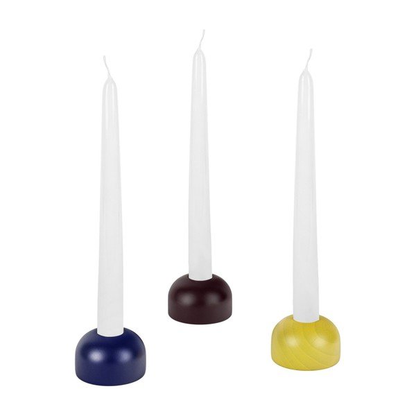 Drveni svijećnjaci u setu 3 kom Lums – noo.ma