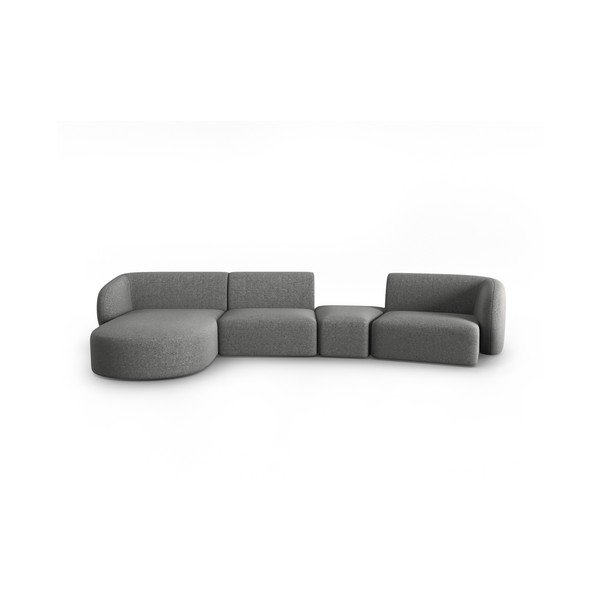 Siva kutna garnitura od šenila (s lijevim kutom/s ležaljkom) Paolo – Milo Casa