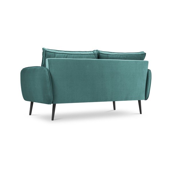 Baršunasti plavi kauč s crnim nogama Kooko Home Lento, 158 cm-image-3