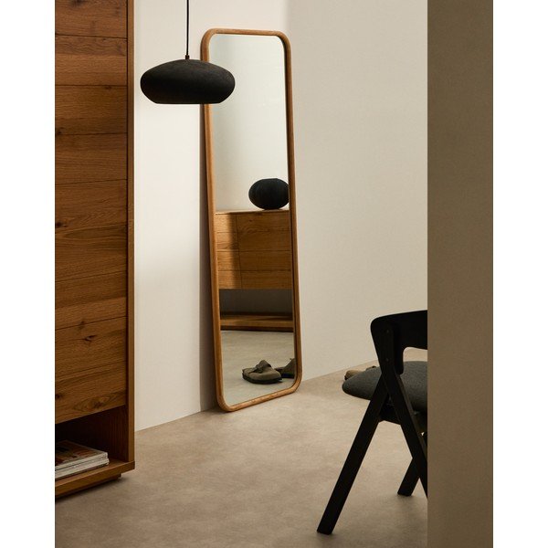 Zidno ogledalo s okvirom od masivnog drveta 54x154 cm Milsa – Kave Home-image-1