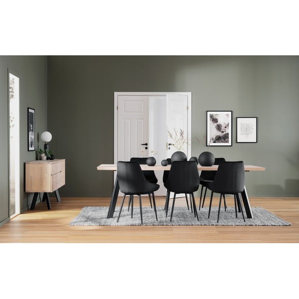 Crne baršunaste blagovaonske stolice u kompletu od 2 kom Sierra - Rowico-image-1