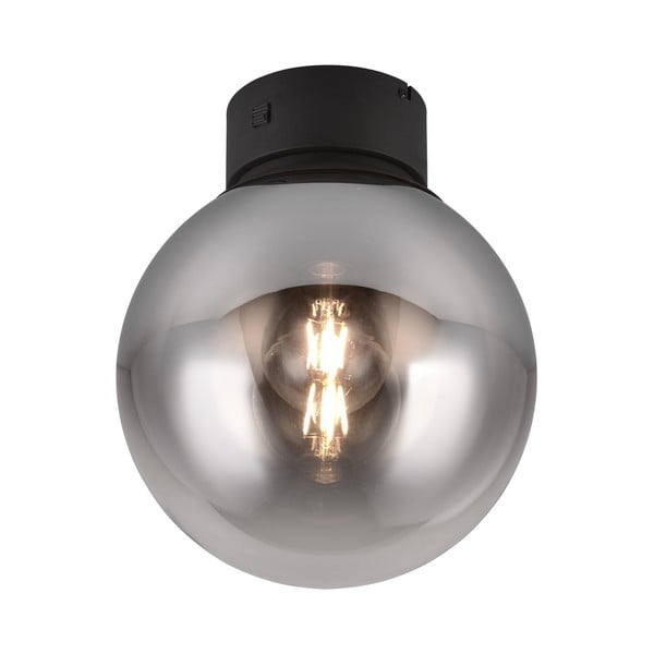 Crna LED stropna svjetiljka sa staklenim sjenilom ø 30 cm Cipallone – CINQUE