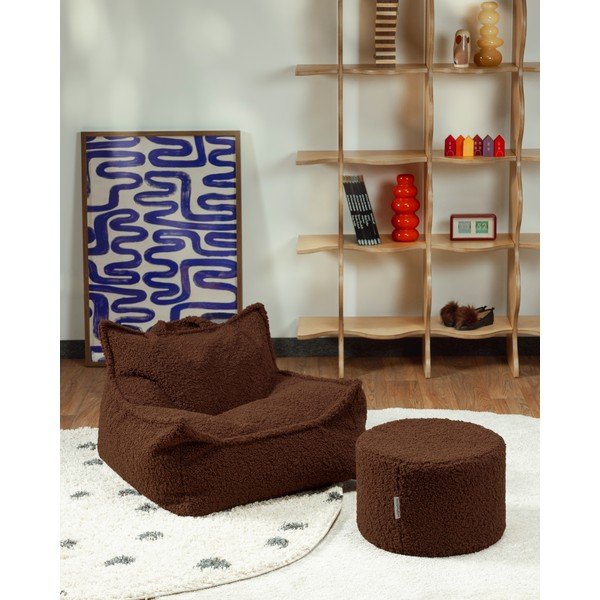 Tamno smeđa vreća za bebe od bouclé tkanine Warm Hazel – Wigiwama-image-1