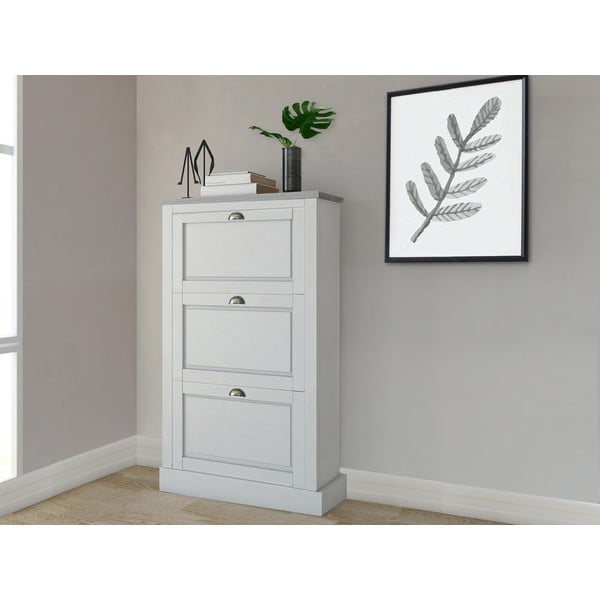 Bijeli preklopni ormarić za cipele od masivnog bora Toby – Støraa-image-1