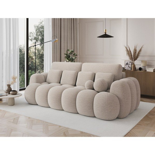 Bež sklopiva sofa od bouclé tkanine 256 cm Cotonn – ELTAP-image-3