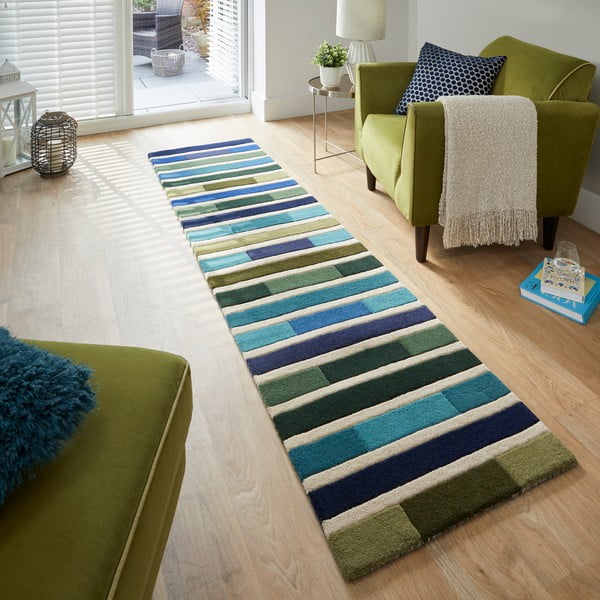 Tepih od zelene vune 230x60 cm Piano - Flair Rugs-image-1