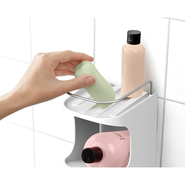 Bijela samonosiva plastična kupaonska polica Capsule - Joseph Joseph-image-4