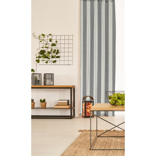 Siva zavjesa Really Nice Things Cortina Hogar Grey Stripes-image-1