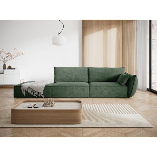 Tamno zelena ležaljka (s desnim kutom) Vanda – Mazzini Sofas-image-1