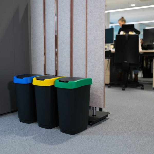 Crna kanta za smeće 3 kom za odvojeni otpad od reciklirane plastike 25 l Twist – Rotho-image-3