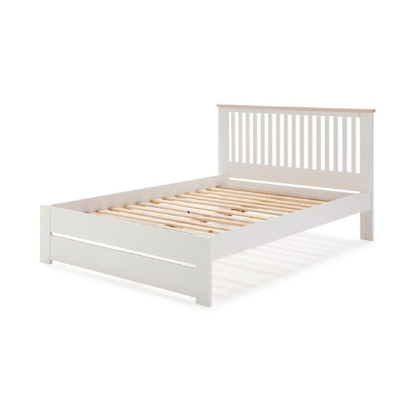 Bijeli bračni krevet s podnicom 140x190 cm Leba – Marckeric