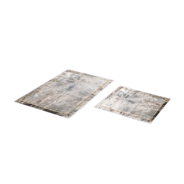 Sive/smeđe kupaonske prostirke u setu 2 kom 60x100 cm – Foutastic