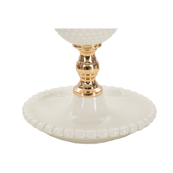 Bijela stolna lampa s tekstilnim sjenilom (visina 40 cm) Napoli – Mauro Ferretti-image-3