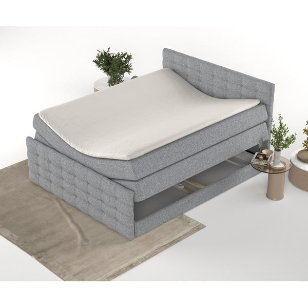 Sivi boxspring krevet s prostorom za pohranu 200x200 cm Blend – Maison de Rêve-image-4