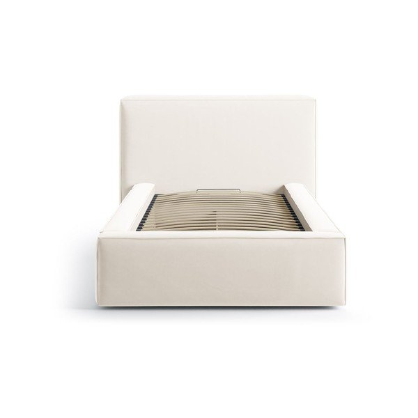 Krem tapecirani krevet s prostorom za odlaganje s podnicom 90x200 cm Jodie – Micadoni -image-3