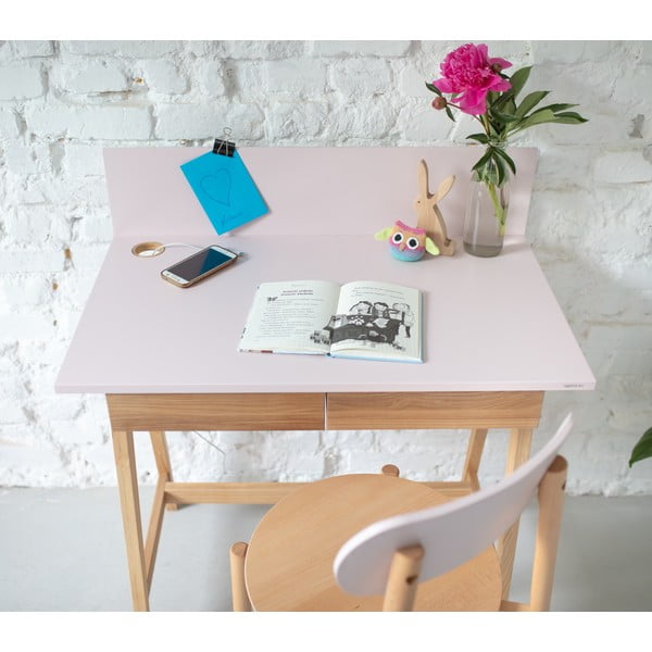 Sivi radni stol s podnožjem od jasena Ragaba Luka, duljina 85 cm-image-3