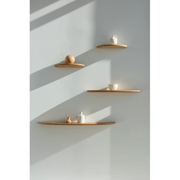 Polica od punog hrasta u prirodnoj boji 100 cm Mu – Gazzda-image-3