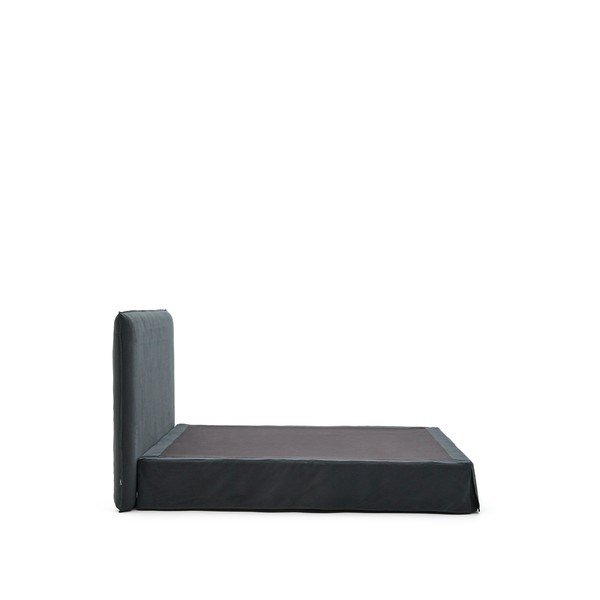 Antracitno sivi tapecirani bračni krevet 180x200 cm Jaira – Kave Home-image-3