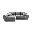 Siva baršunasta kutna garnitura na razvlačenje Windsor & Co Sofas Nuage, lijevi kut