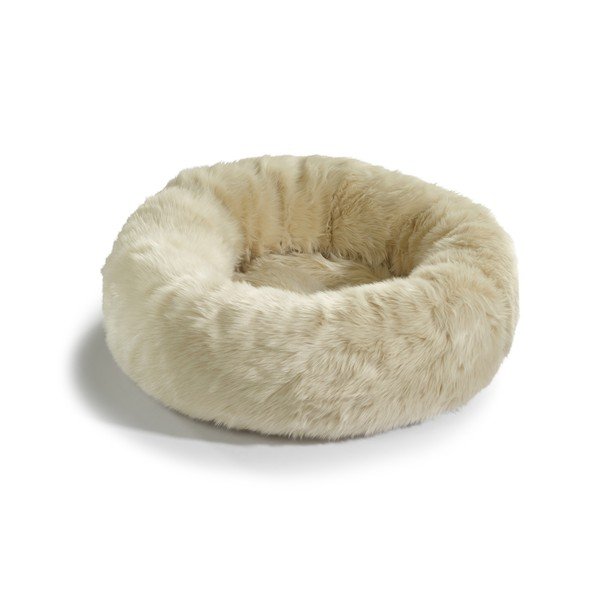Krem krevet za kućne ljubimce od umjetnog krzna  ø 50 cm Lana Ivory/Mottled Natural – MiaCara
