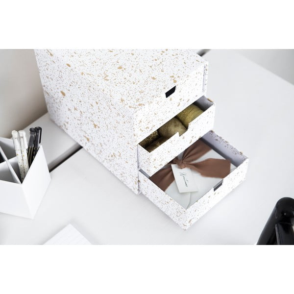 Kutija s 3 ladice u zlatno bijeloj boji Bigso Box of Sweden Ingrid-image-2