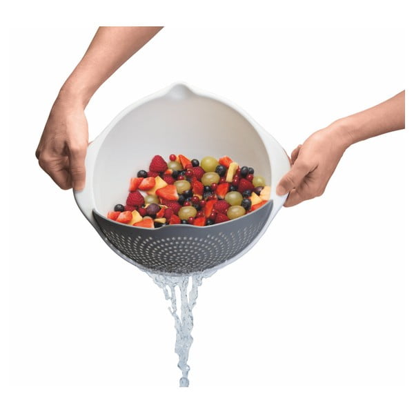 Bijela zdjela s cjedilom 2u1 Metaltex, Ø 28 cm-image-3