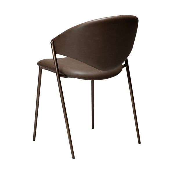 Tamno smeđa blagovaonska stolica od umjetne kože Zone – DAN-FORM Denmark-image-3