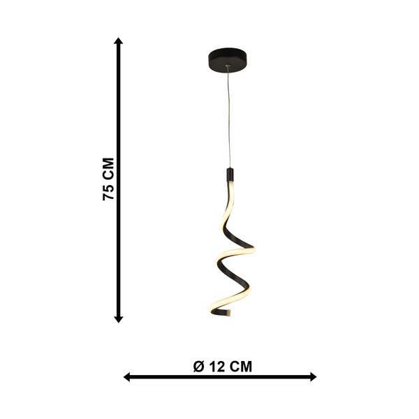 Crna metalna LED viseća svjetiljka ø 12 cm Hilton – Squid Lighting-image-3