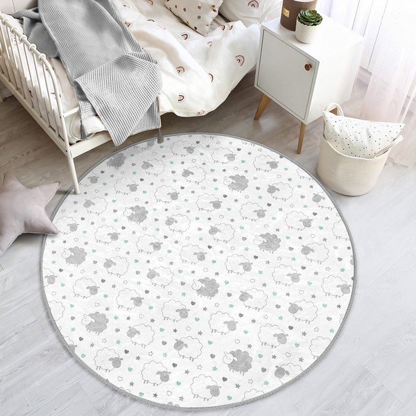 Bijeli/svijetlo sivi dječji tepih ø 80 cm Comfort – Mila Home-image-4