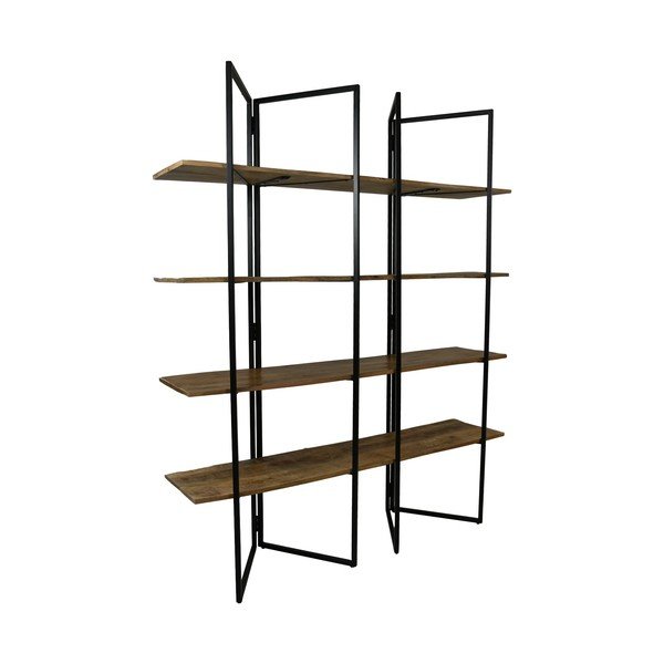 Crna polica od drveta manga 165x200 cm - HSM collection-image-3