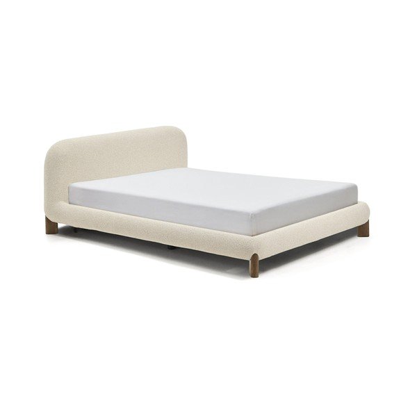 Bež tapecirani bračni krevet bez podnice 160x200 cm Odina – Kave Home