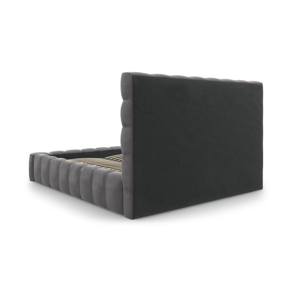 Sivi tapecirani bračni krevet s prostorom za pohranu s podnicom 180x200 cm Bali – Cosmopolitan Design-image-4