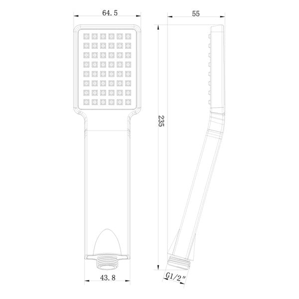Mat crna plastična ručka za tuš – Sapho-image-1