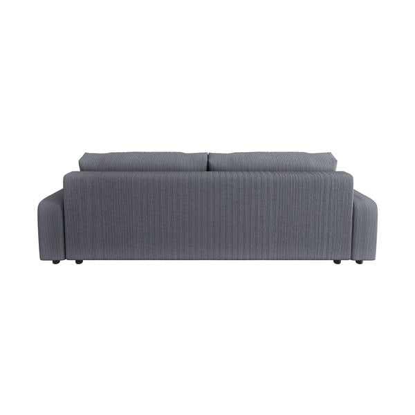 Tamno siva sklopiva/s prostorom za odlaganje sofa od samta 234 cm Sara – Ropez-image-2